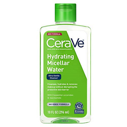 CeraVe Agua Micelar, Limpiador Facial Hidratante y Desmaquillante de Ojos con Niacinamida, Ceramidas y Glicerina, Sin Fragancia, 10 Onzas Líquidas - imagen 4