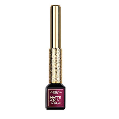 Eyeliner Líquido Matte L’Oréal Paris Makeup, Waterproof, Aplicación Precisa, Acabado Mate Vivid, Burgundy, 0.07 fl oz. - imagen 3