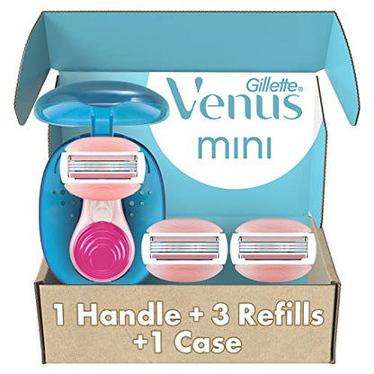 Gillette Venus Mini Maquinilla de Afeitar para Mujeres con 3 Recambios de Cuchillas ComfortGlide Aroma de Té Blanco + 1 Estuche de Viaje - imagen 3