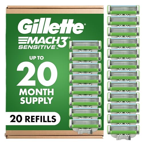 Recargas de Cuchillas de Afeitar para Hombre Gillette Mach3 Sensitive, Paquete de 20 - imagen 4