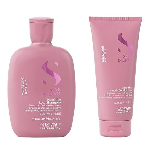 ALFAPARF MILANO Set de Champú y Acondicionador Semi di Lino Moisture Nutritive para Cabello Seco - Sin Sulfatos - Hidratante y Brillo para Cabello - imagen 1