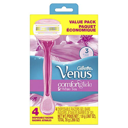 Rasuradoras desechables para mujeres Gillette Venus ComfortGlide con aroma a té blanco, paquete de 4 unidades - imagen 3
