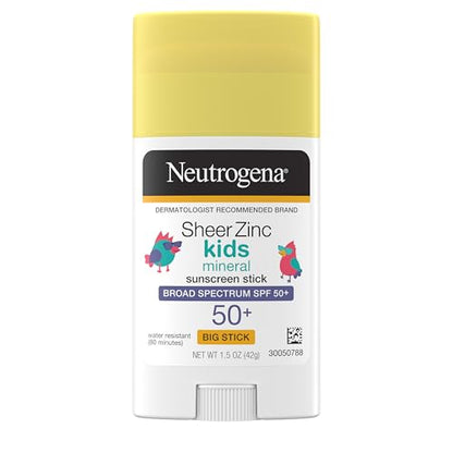 Protector Solar Mineral Neutrogena Sheer Zinc Oxide para Niños, SPF 50+, Resistente al Agua, Aplicación Sin Residuos, 1.5 oz - imagen 3