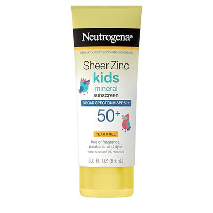 Protector Solar Mineral Neutrogena para Niños, Loción de Óxido de Zinc, Amplio Espectro SPF 50, Resistente al Agua 80 Min, Sin Fragancia y Sin - imagen 3
