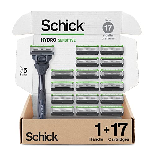 Máquinas de Afeitar Schick Hydro Sensitive para Hombre | 5 Cuchillas, 1 Mango de Afeitar con 17 Recambios de Cuchillas - imagen 4