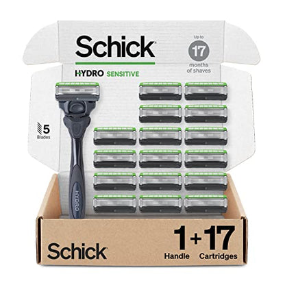 Máquinas de Afeitar Schick Hydro Sensitive para Hombre | 5 Cuchillas, 1 Mango de Afeitar con 17 Recambios de Cuchillas - imagen 4