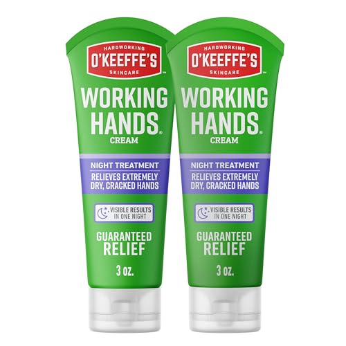 Crema de Manos Tratamiento Nocturno O'Keeffe's Working Hands para Sequedad Extrema - Tubo de 3 oz (Paquete de 2) - Cuidado Reparador para Manos - imagen 1