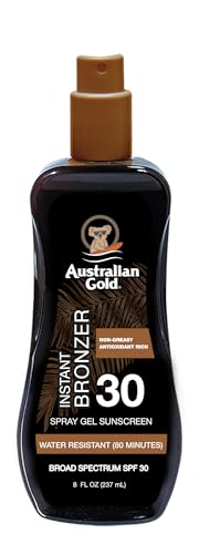 Gel Solar en Spray Australian Gold con Bronceador Instantáneo SPF 30, 8 Onzas | Hidratante y Humectante | Amplio Espectro | Resistente al Agua | Sin - imagen 2