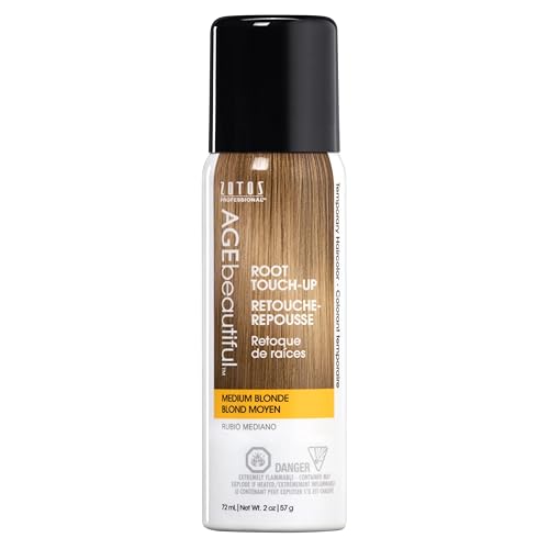 AGE beautiful Spray de Color para Raíces | Corrector Temporal de Canas | Cubre Parches Finos | Resistente al Agua y Sudor | Rubio Medio | 2 Fl Oz - imagen 1
