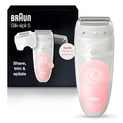Braun Epilator Silk-épil 5 5-620, Hair Removal Device, Epilator for Women, Shaver & Trimmer, Cordless, Rechargeable, Wet & Dry, 6 Piece Set - imagen 3