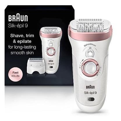 Braun Epilator Silk-épil 9 9-720, Hair Removal Device, Epilator for Women, Wet/Dry, Waterproof, 3-in-1 Epilate, Shave, or Trim, Salon-Like Smooth Skin - imagen 3
