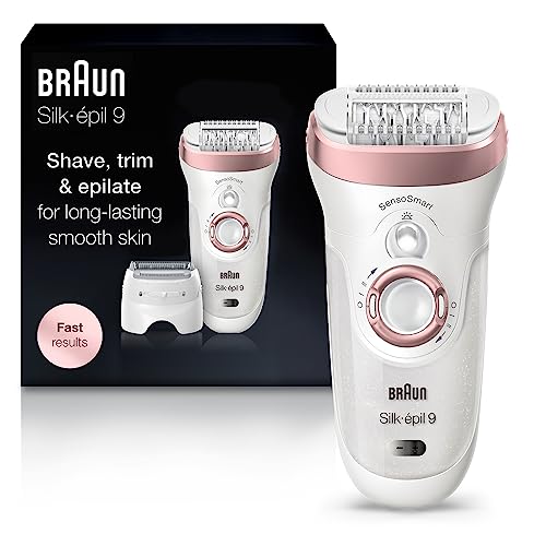 Braun Epilator Silk-épil 9 9-720, Hair Removal Device, Epilator for Women, Wet/Dry, Waterproof, 3-in-1 Epilate, Shave, or Trim, Salon-Like Smooth Skin - imagen 2