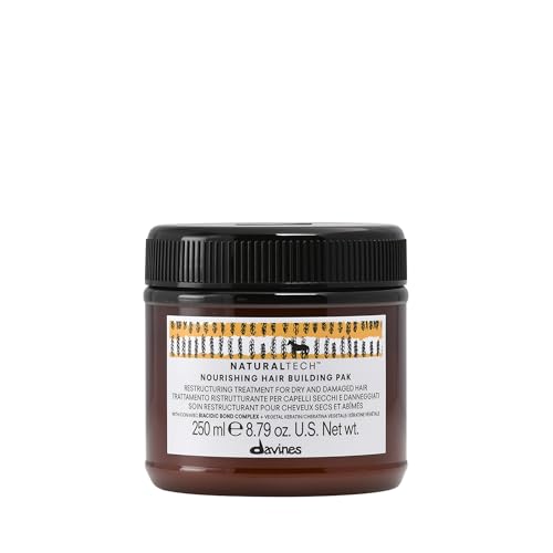 Davines Naturaltech Nourishing Hair Building Pak, Mascarilla Reestructurante e Hidratante para Cabello Seco y Dañado con Queratina Vegetal, 8.45 Fl Oz - imagen 1