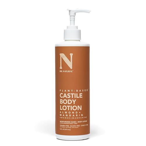 Loción Corporal Dr. Natural Castile - Crema Corporal No Grasa con Manteca de Karité - Loción Suave y Calmante para Mujeres y Hombres - Almendra y - imagen 2