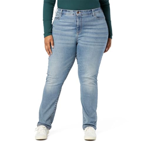 Jeans Levi Strauss Signature Gold para mujer, curvy, totalmente moldeadores, rectos, de tiro medio, denim elástico, disponibles en tallas grandes, - imagen 1