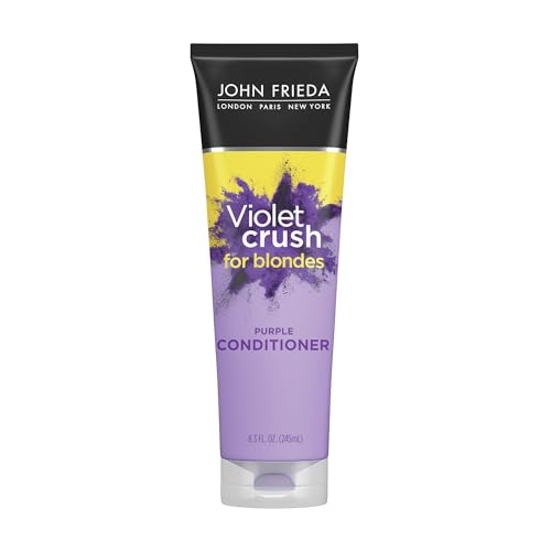 Acondicionador John Frieda Violet Crush, Acondicionador Morado para Cabello Rubio, Pigmentos de Violeta para Neutralizar Tonos Amarillos, 8.3 Oz - imagen 1