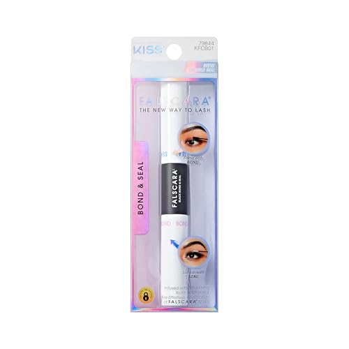 KISS Falscara Adhesivo y Sellador para Extensiones de Pestañas DIY con Biotina y Vitamina E – Adhesivo Fuerte y Suave para Uso Todo el Día con Wisps, - imagen 1