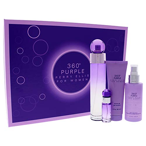 Set de Regalo Perry Ellis 360 Purple para Mujer: EDP Spray 3.4oz, Mini EDP Spray 7.5ml, Body Mist 4oz y Gel de Ducha 3oz - imagen 3