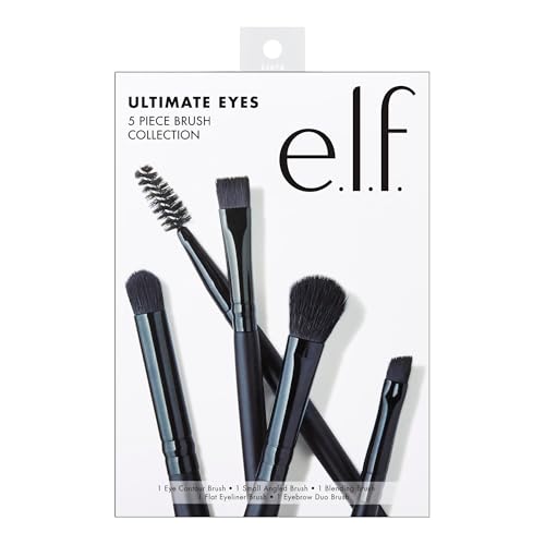 Colección de Brochas para Ojos e.l.f. Ultimate Eyes de 5 Piezas, Brochas de Maquillaje para Delineador, Sombra de Ojos, Cejas y Más, Veganas y Libre - imagen 2