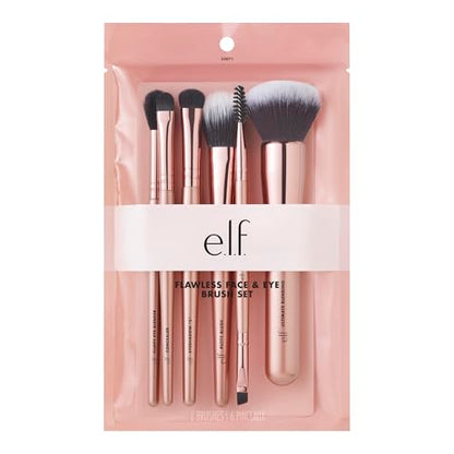 Kit de Maquillaje e.l.f. Flawless, Colección de 6 Pinceles para Rostro, Ojos y Cejas, Vegano y Libre de Crueldad - imagen 4