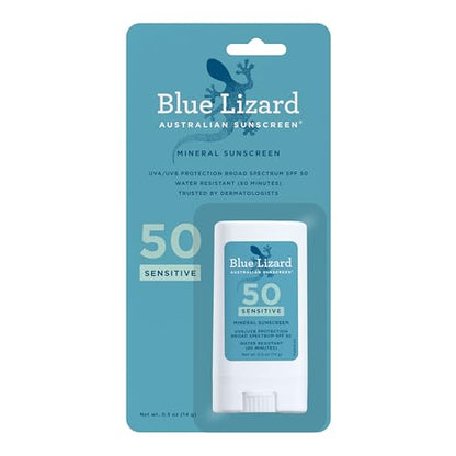 BLOQUEADOR SOLAR MINERAL BLUE LIZARD Sensitive en Barra con Óxido de Zinc, SPF 50+, Resistente al Agua, Protección UVA UVB, Sin Fragancia, 0.5 Oz - imagen 4