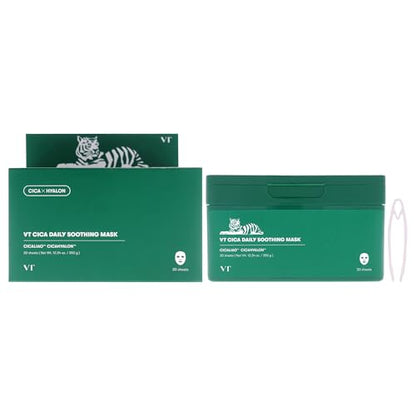 Máscara Facial VT COSMETICS CICA Diaria Calmante 30 Hojas, Centella Asiática y Ácido Hialurónico para Hidratación y Suavidad, Máscara Coreana - imagen 4