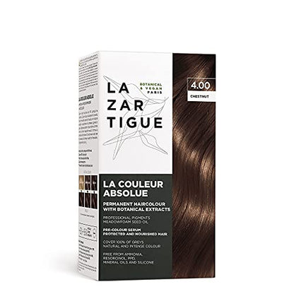 Lazartigue La Couleur Absolue, Kit de Coloración Permanente para Cabello con Extractos Botánicos, Castaño, Cobertura Completa de Canas, Vegano, Libre - imagen 1