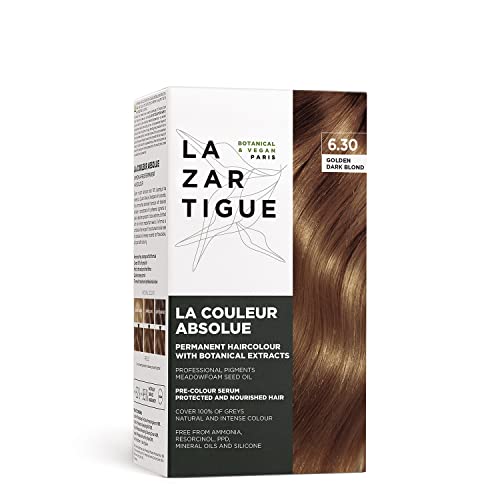 Lazartigue La Couleur Absolue, Coloración Permanente con Extractos Botánicos, Rubio Oscuro Dorado, Kit de Coloración, Vegano, Libre de Crueldad, Sin - imagen 1