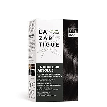 Lazartigue La Couleur Absolue 1.00 Negro Intenso, Tinte Capilar Permanente con Extractos Botánicos, Color y Brillo Nutrientes, Libre de Amoníaco y - imagen 3