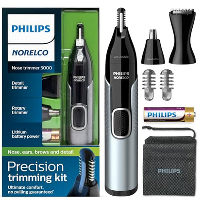 Philips Norelco Cortadora de Nariz 5000 para Nariz, Oídos y Cejas, Kit de Recortadora NT5600/42 - imagen 1
