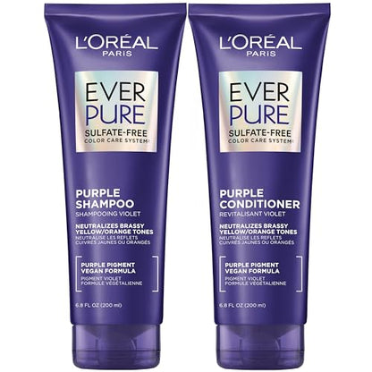 Set de Champú y Acondicionador Morado L'Oreal Paris EverPure Sin Sulfatos para Cabello Rubio, Decolorado, Plateado o con Mechas Castañas, 1 Kit - imagen 4