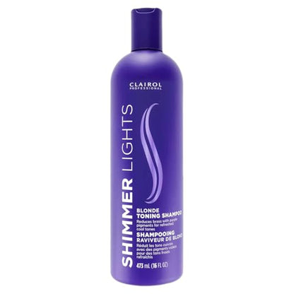 Champú Morado Clairol Professional Shimmer Lights, 16 fl. oz, Neutraliza Tonos Amarillos y Cobrizos, Para Cabello Rubio, Plateado, Gris y Mechas - imagen 4
