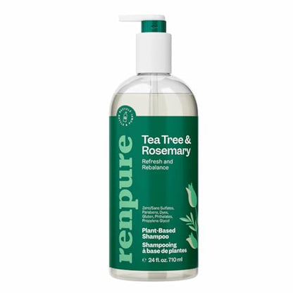 Champú Renpure a Base de Plantas con Árbol de Té y Romero - Refresca y Reequilibra - Alivia el Cuero Cabelludo Seco - Hidratante y Brillante - Sin - imagen 2