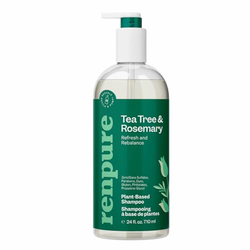 Champú Renpure a Base de Plantas con Árbol de Té y Romero - Refresca y Reequilibra - Alivia el Cuero Cabelludo Seco - Hidratante y Brillante - Sin - imagen 4