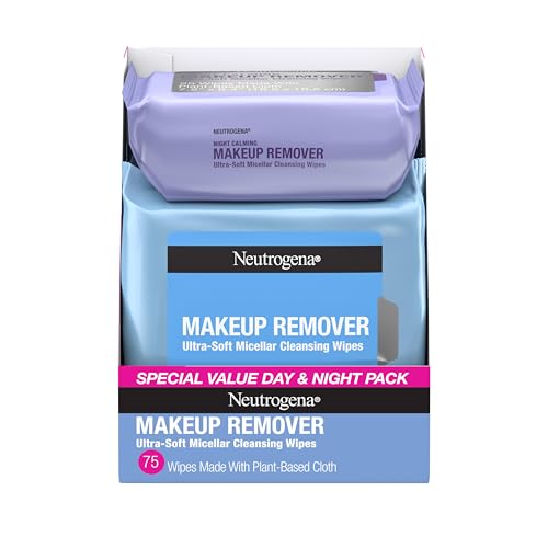 Toallitas Desmaquillantes Neutrogena para Día y Noche, Paquete de 3 (25 toallitas cada uno), 100% Fibras de Planta, Limpieza Facial y Calma Nocturna - imagen 2