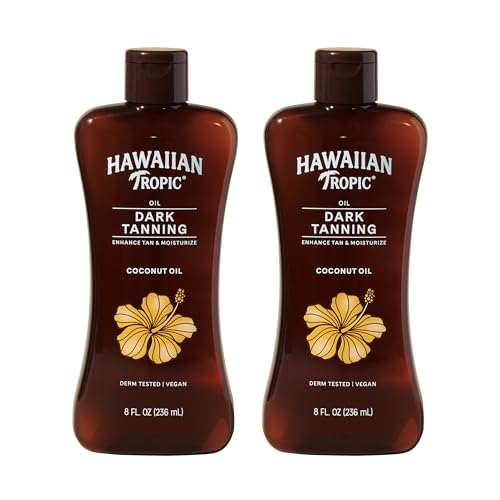 Aceite Bronceador Hawaiian Tropic, 8 Fl Oz | Aceite Corporal Hidratante con Manteca de Cacao, Mejorador de Bronceado, Paquete Doble de 8 Fl Oz - imagen 1