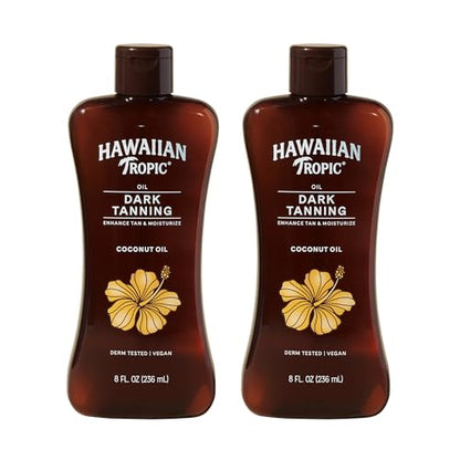 Aceite Bronceador Hawaiian Tropic, 8 Fl Oz | Aceite Corporal Hidratante con Manteca de Cacao, Mejorador de Bronceado, Paquete Doble de 8 Fl Oz - imagen 3