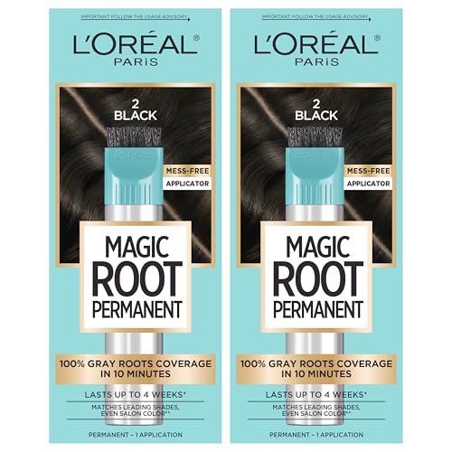 L'Oréal Paris Magic Root Kit de Coloración Permanente para Cabello, Cobertura 100% de Canas, 2 Negro, 2 Unidades, 10 Minutos - imagen 2