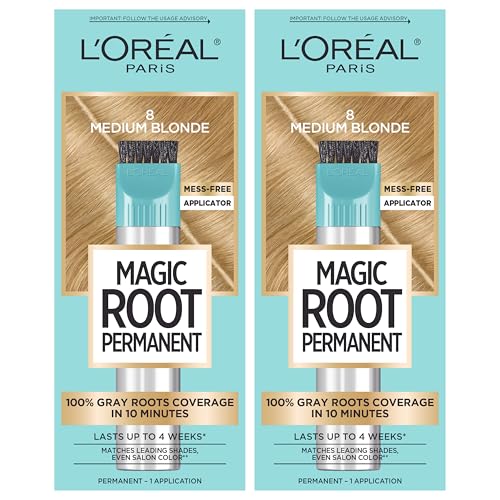 L'Oréal Paris Magic Root Kit de Coloración Permanente para Cabello, 8 Rubio Medio, Cobertura del 100% de Canas, 2 Unidades, 10 Minutos - imagen 1
