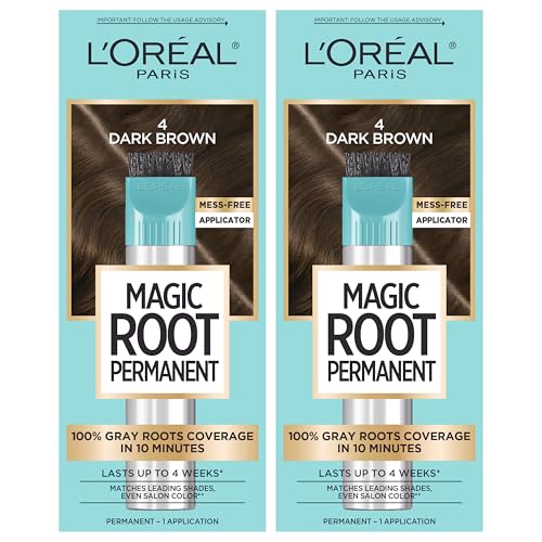 L'Oréal Paris Magic Root Kit de Coloración Permanente para Raíces, 4 Marrón Oscuro, Cobertura del 100% de Canas, 2 Unidades, 10 Minutos - imagen 2