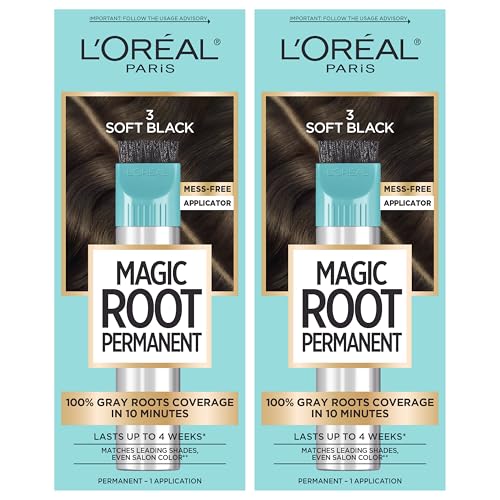 L’Oréal Paris Magic Root Kit de Coloración Permanente para Raíces, 100% Cobertura de Canas, 3 Negro Suave, 2 Unidades, 10 Minutos - imagen 1