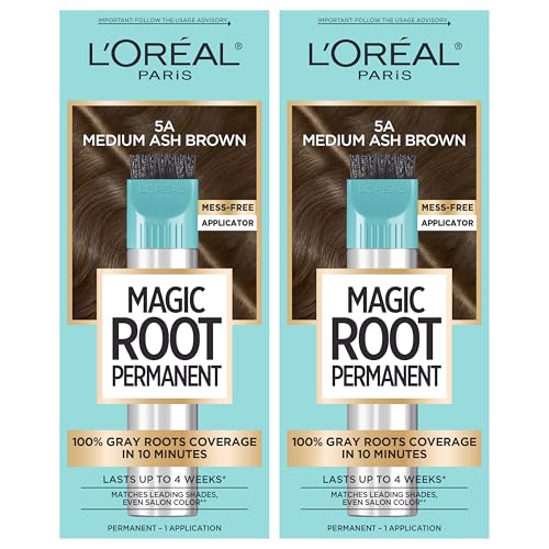 L’Oréal Paris Magic Root Kit de Coloración Permanente para el Cabello, 5A Castaño Medio Ceniza, Cobertura del 100% de Canas, 2 Unidades, 10 Minutos - imagen 1