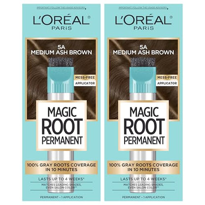 L’Oréal Paris Magic Root Kit de Coloración Permanente para el Cabello, 5A Castaño Medio Ceniza, Cobertura del 100% de Canas, 2 Unidades, 10 Minutos - imagen 3