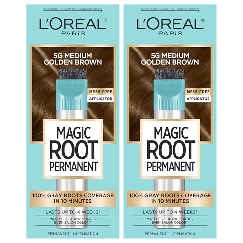 L'Oréal Paris Magic Root Tinte Permanente para Cabello, Kit de Coloración Raíces en 10 Minutos, Cobertura 100% de Canas, 5G Marrón Dorado Medio, 2 - imagen 1