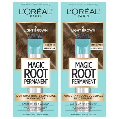 L'Oréal Paris Magic Root Kit de Coloración Permanente para Raíces, 6 Castaño Claro, Cobertura 100% de Canas, 2 Unidades, 10 Minutos - imagen 4