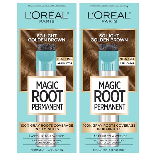 L'Oréal Paris Magic Root Kit de Coloración Permanente para Raíces, Cobertura 100% de Canas, 6G Marrón Dorado Claro, 2 Unidades - imagen 1
