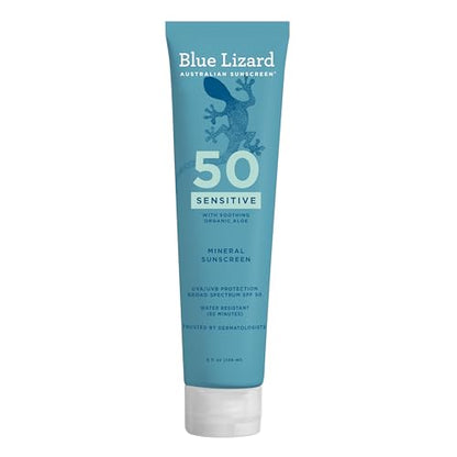 Loción Solar Blue Lizard Sensitive SPF 50, Protector Solar Mineral 100%, Protección UVA/UVB, Infundido con Aloe Vera Orgánico, Hidratante, 5 fl oz - imagen 4