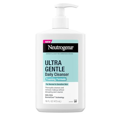 Limpiador Facial Espumoso Neutrogena Ultra Gentle, Sin Fragancia, Hidratante para Piel Sensible, Desmaquillante Diario, Hipoalergénico, Sin Jabón ni - imagen 2