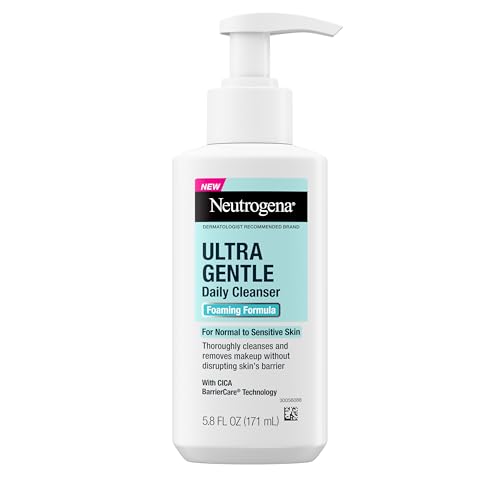 Limpiador Facial Espumoso Neutrogena Ultra Gentle, Jabón para Cara para Piel Sensible, Elimina Suciedad, Aceite y Maquillaje, Sin Fragancia, 5.8 fl. - imagen 1