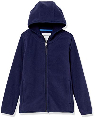 Chaqueta con capucha de polar para niño Essentials, cierre completo, color azul marino, talla X-Small - imagen 1